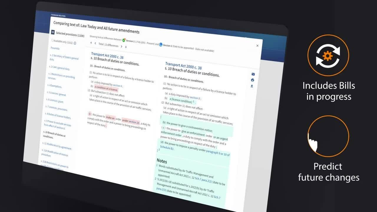 Westlaw Edge UK: Legislation Compare Tool and UK-EU Divergence Tracker