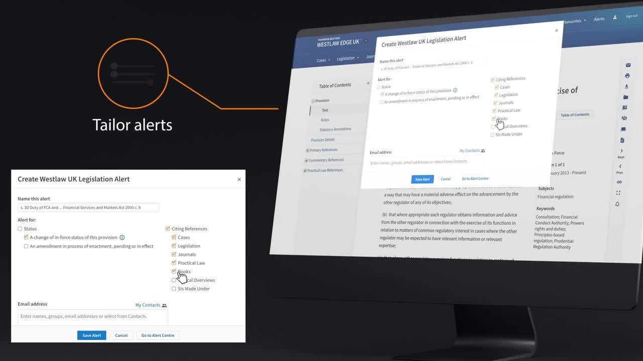 Westlaw Edge UK: Legislation Alerting