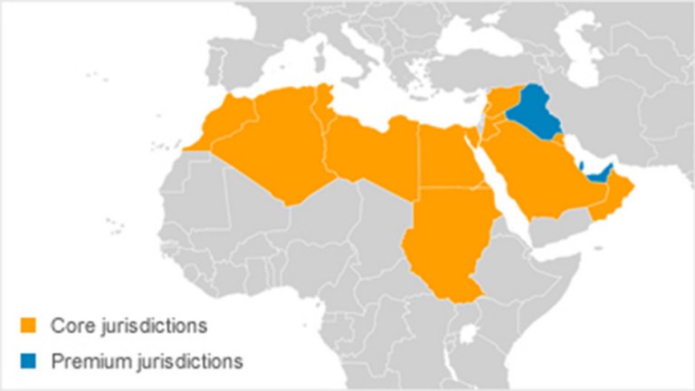 Westlaw Middle East map
