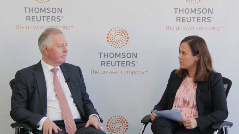 Gary Watts, Head of Corporate Commercial at Al Tamimi & Company with Tina Ghanem, Head of Accelerate SME at Thomson Reuters in MENA