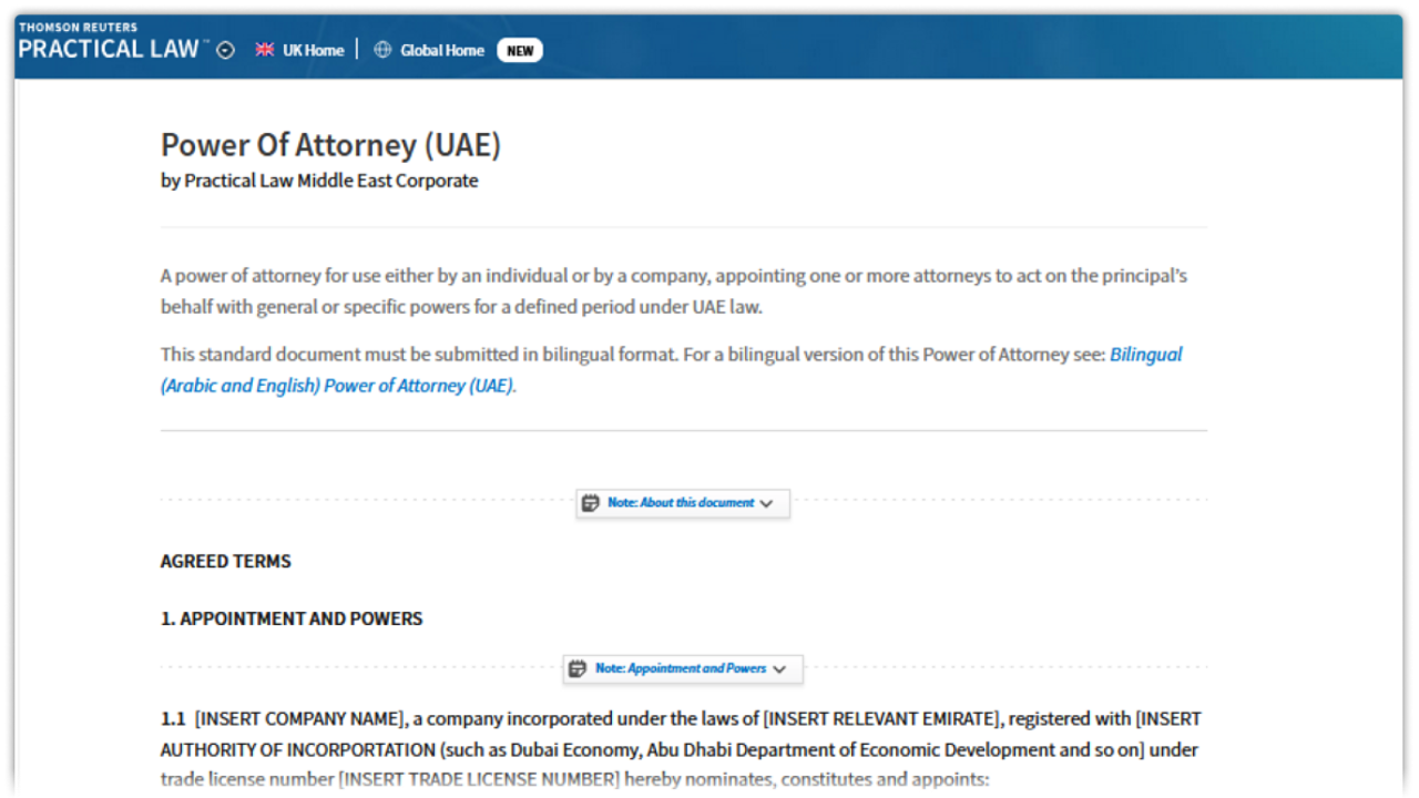 screenshoot of efficiency and productivity for Practical Law Midlle East