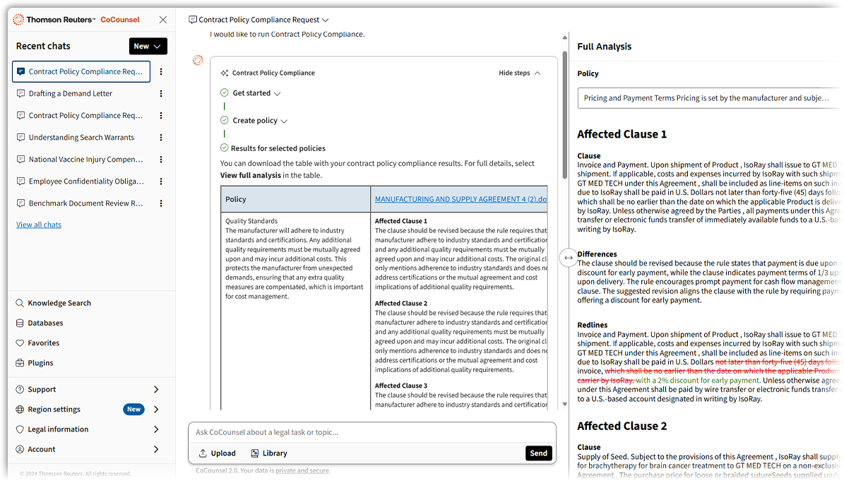 Contract policy compliance - screenshot